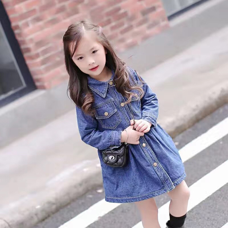 2016新款女童牛仔服 中大女童長袖連身牛仔服 韓版兒童牛仔服批發工廠,批發,進口,代購
