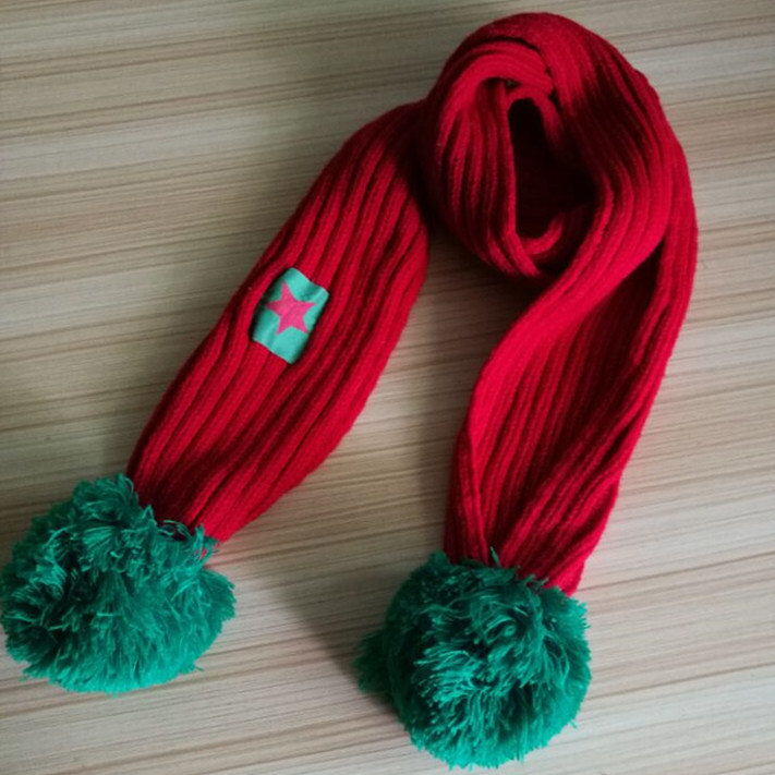 兒童韓版雙球毛線針織圍巾批發・進口・工廠・代買・代購