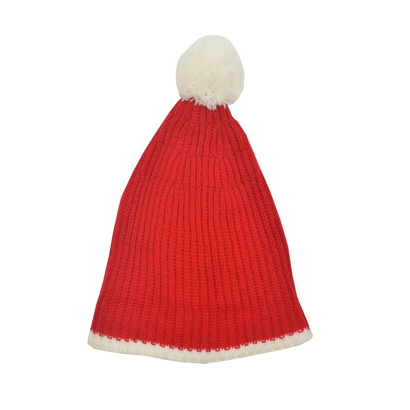2016年秋冬童帽  爆款可愛大紅色毛球球聖誕女童手工針織帽子cap工廠,批發,進口,代購