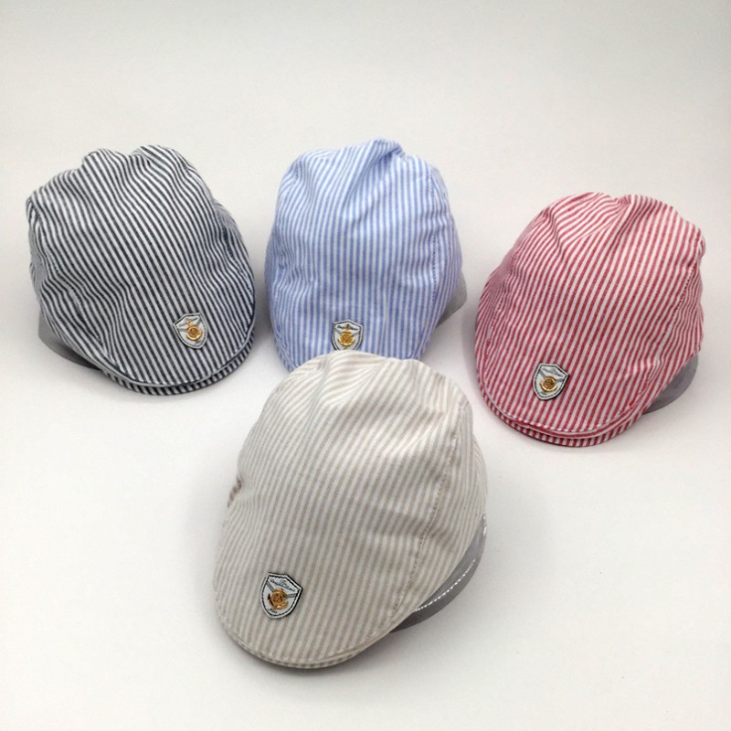 2016韓版男童女童英倫條紋鴨舌帽子新款兒童時尚貝雷帽遮陽帽潮工廠,批發,進口,代購