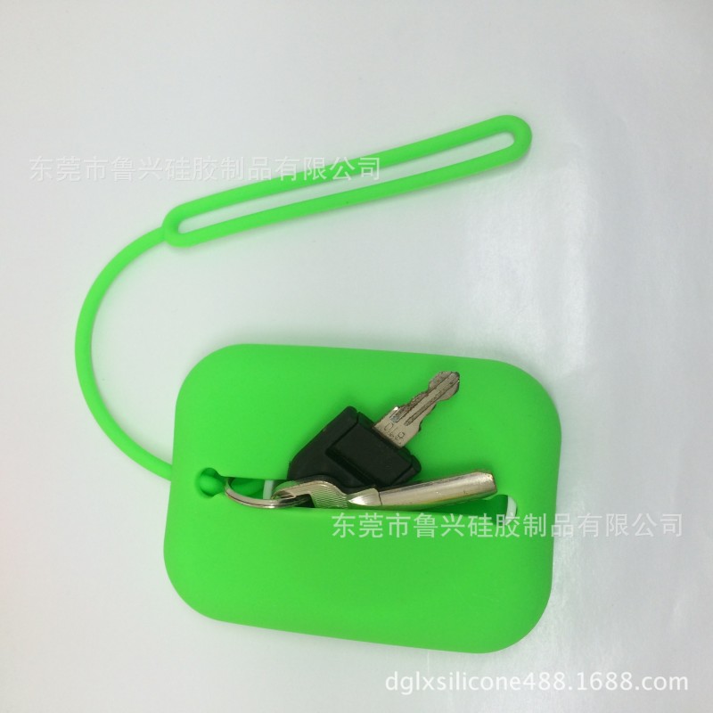 矽膠方形鑰匙包 可愛糖果色抽拉繩式矽膠鑰匙扣收納卡包公交卡套工廠,批發,進口,代購