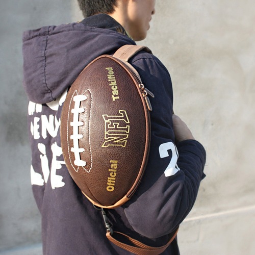 創意橄欖球3D立體單肩包小胸包男士隨身運動斜挎包美式足球造型包工廠,批發,進口,代購