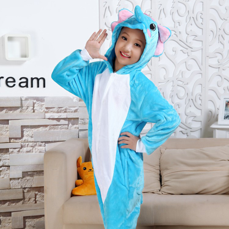 秋冬季卡通動物連身睡衣如廁版大象親子裝兒童款法蘭絨傢居服批發批發・進口・工廠・代買・代購