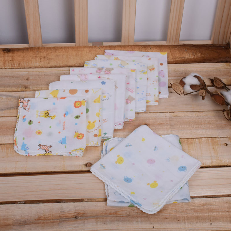 外貿原單 西松屋嬰兒口水巾 雙層純棉紗佈方巾 兒童手帕工廠,批發,進口,代購