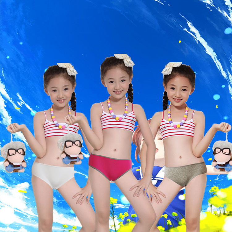 新款兒童內褲純棉純色女童內褲寶寶中大童青少年學生小孩三角褲批發・進口・工廠・代買・代購