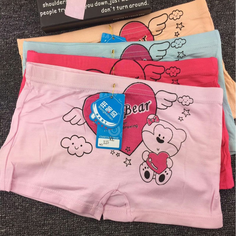 高品質莫代爾兒童女內褲 可愛卡通印花柔軟舒適平四角短褲批發批發・進口・工廠・代買・代購