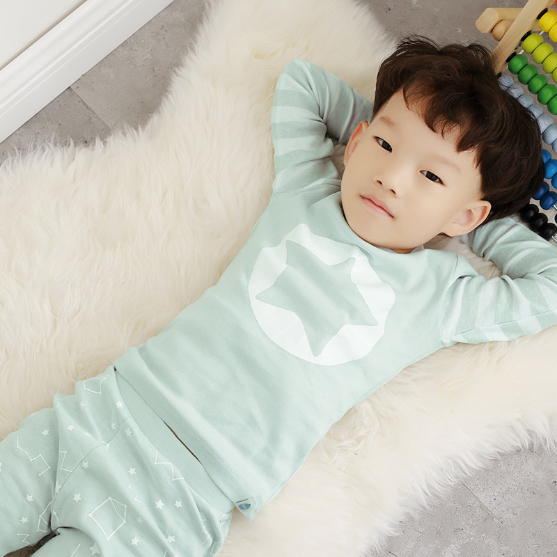 韓版兒童內衣套裝男寶寶純棉長袖童裝全棉傢居服批發・進口・工廠・代買・代購