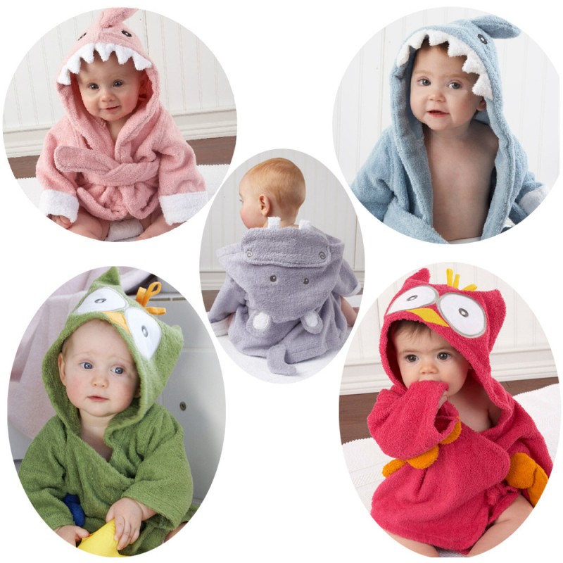 baby aspen歐美熱銷14款卡通動物造型全棉寶寶嬰兒帶帽浴袍兒童衣批發・進口・工廠・代買・代購