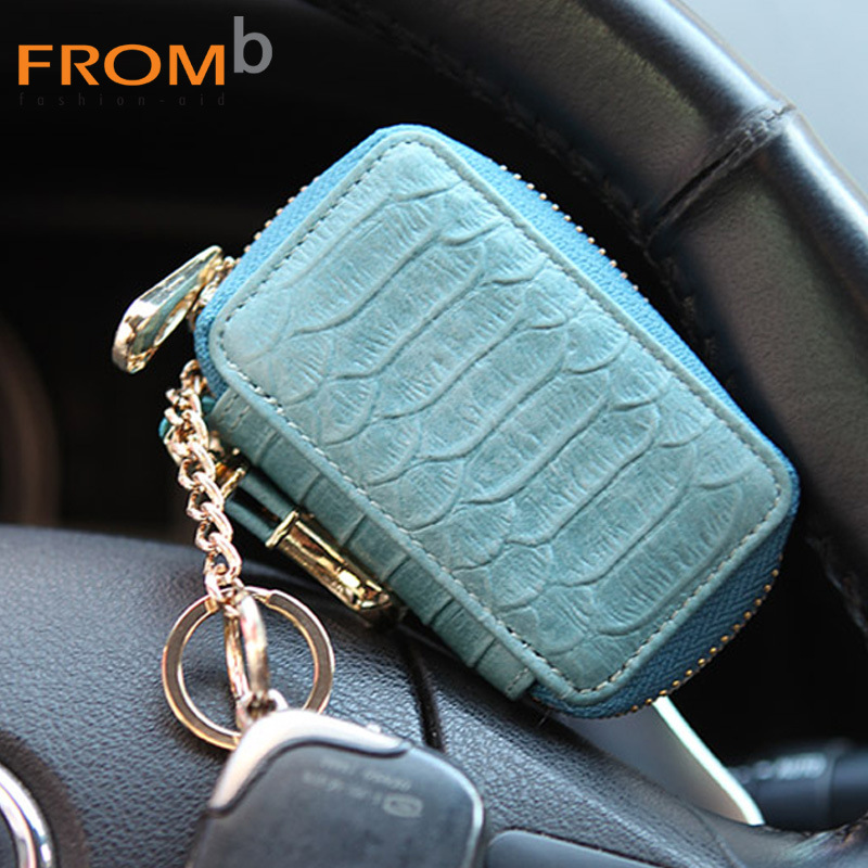 韓國進口FROMb正品新款頭層牛皮鑰匙包鱷魚紋真皮車鑰匙包工廠,批發,進口,代購