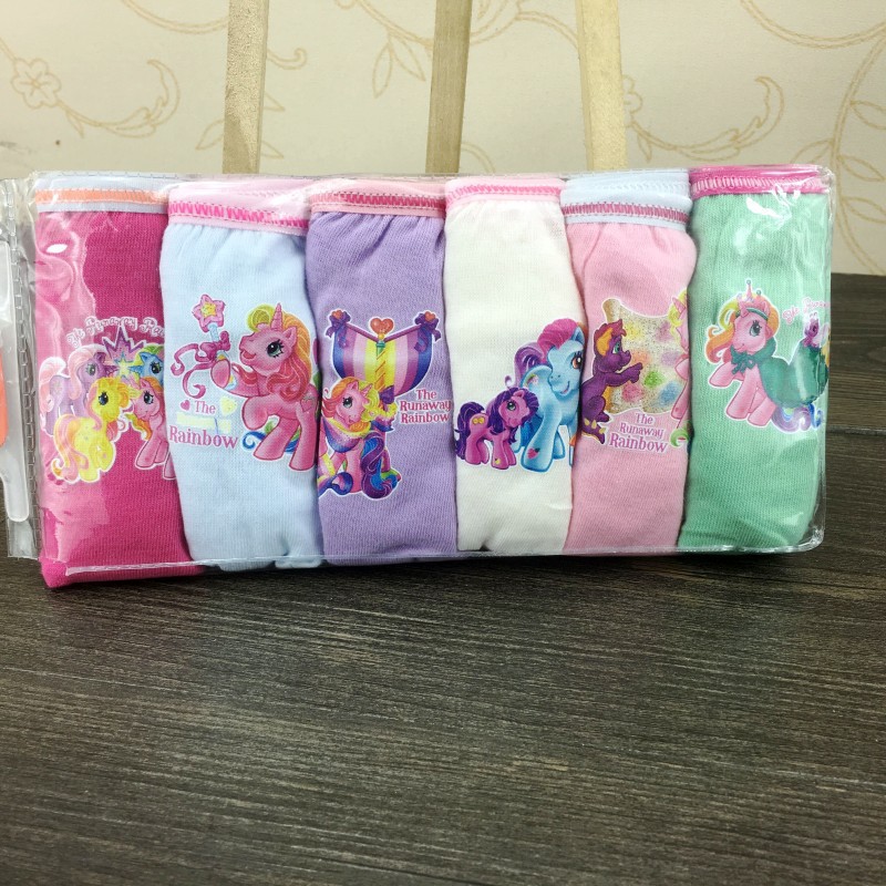 小馬寶莉little pony彩虹卡通 女童褲6條裝三角內褲純棉外貿工廠,批發,進口,代購