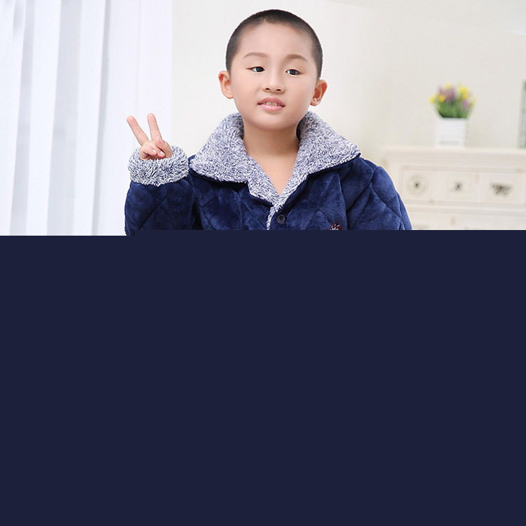 冬季男童兒童大童孩子加厚法蘭絨夾棉保暖睡衣套裝傢居服工廠,批發,進口,代購