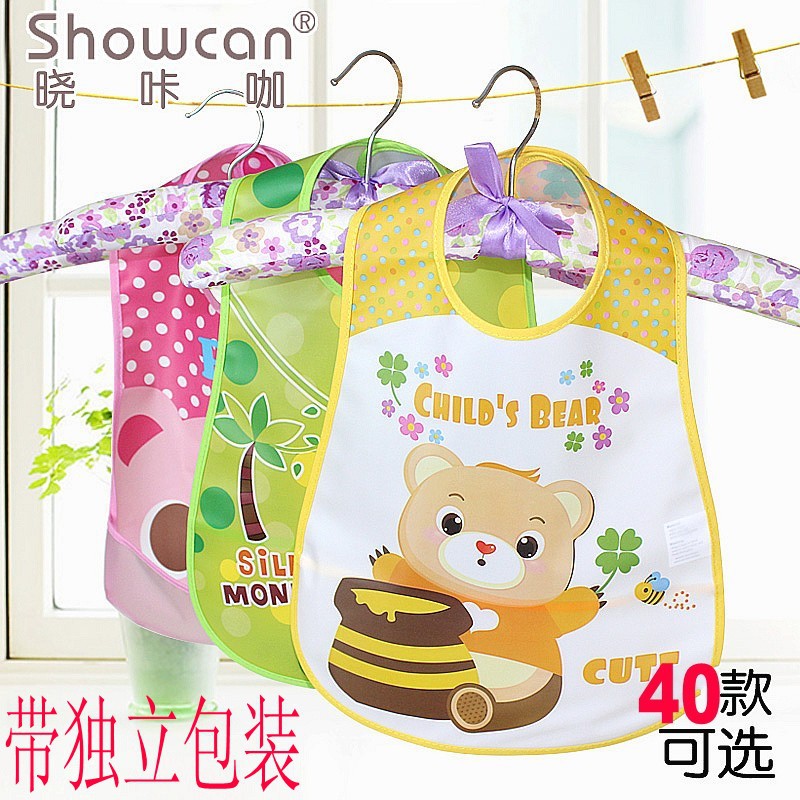 外貿OEM代工立體口水巾嬰兒童寶寶食飯兜EVA圍兜圍嘴防水罩衣新款工廠,批發,進口,代購