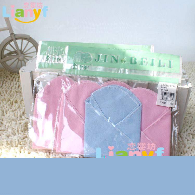 母嬰用品 寶寶口水巾 嬰兒毛巾 純色純棉小方巾 3條/包 107批發・進口・工廠・代買・代購