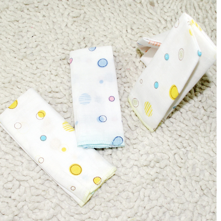 嬰兒用品寶寶紗佈手帕 喂奶巾 又層紗佈口水巾/方巾 4條裝批發・進口・工廠・代買・代購