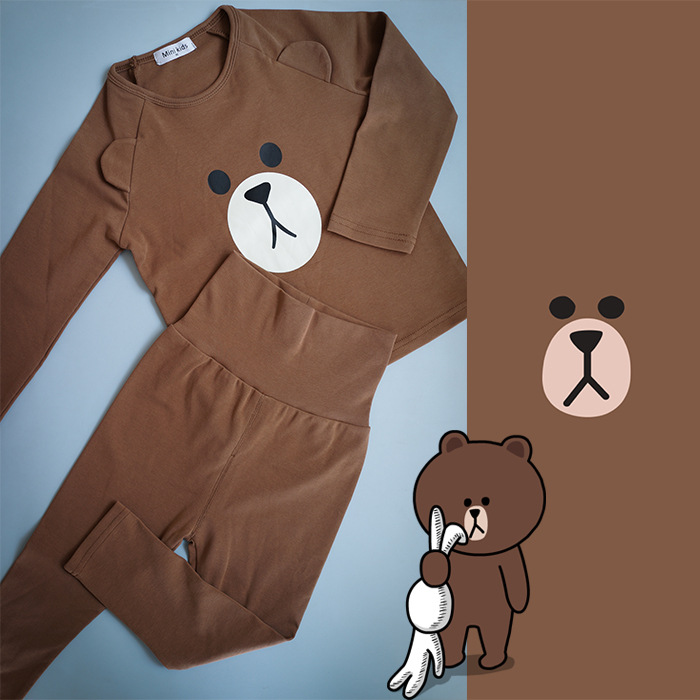 mini童裝定製 2016年新秋兒童卡通可愛熊傢居套裝上衣+褲子工廠,批發,進口,代購