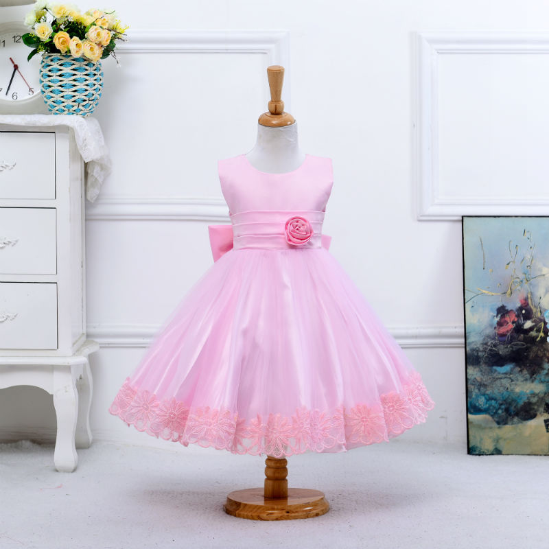 一件代發童裝 2016兒童婚紗禮服裙網紗蕾絲連衣裙玫瑰花裝飾童裙批發・進口・工廠・代買・代購