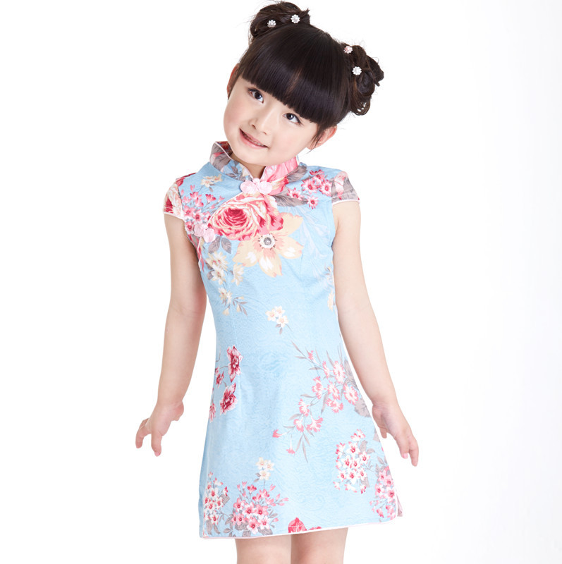 2015新款纓錦薈美女童禮服裙純棉兒童旗袍夏民族風唐裝演出服現貨工廠,批發,進口,代購