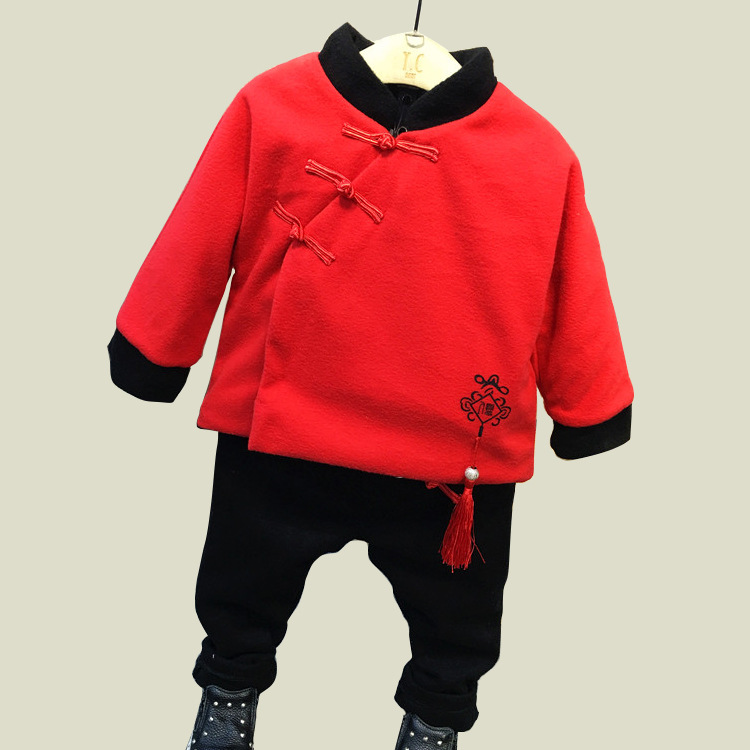 新年裝冬季新款中國風男童過年衣服 女童唐裝加絨套裝A930173批發・進口・工廠・代買・代購