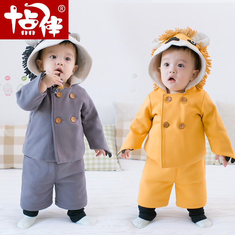 童套裝2016新款嬰兒裝冬季兩件套韓版時尚精品純棉男女童加厚套裝批發・進口・工廠・代買・代購