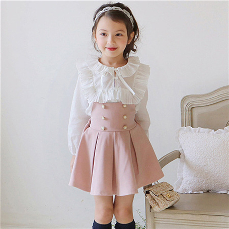 女童新韓版純棉打底衫吊帶連衣裙兩件套裝 童裝套裝批發一件代發批發・進口・工廠・代買・代購