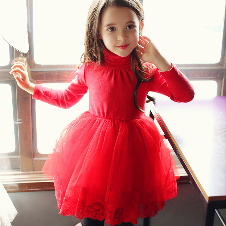歐美兒童公主裙女童冬裙聖誕節服裝一件代發2016童裝新年款特價工廠,批發,進口,代購