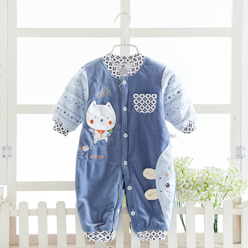 嬰兒童連身衣寶寶哈衣棉服爬服加厚秋冬季外出服保暖服短絨特價童批發・進口・工廠・代買・代購