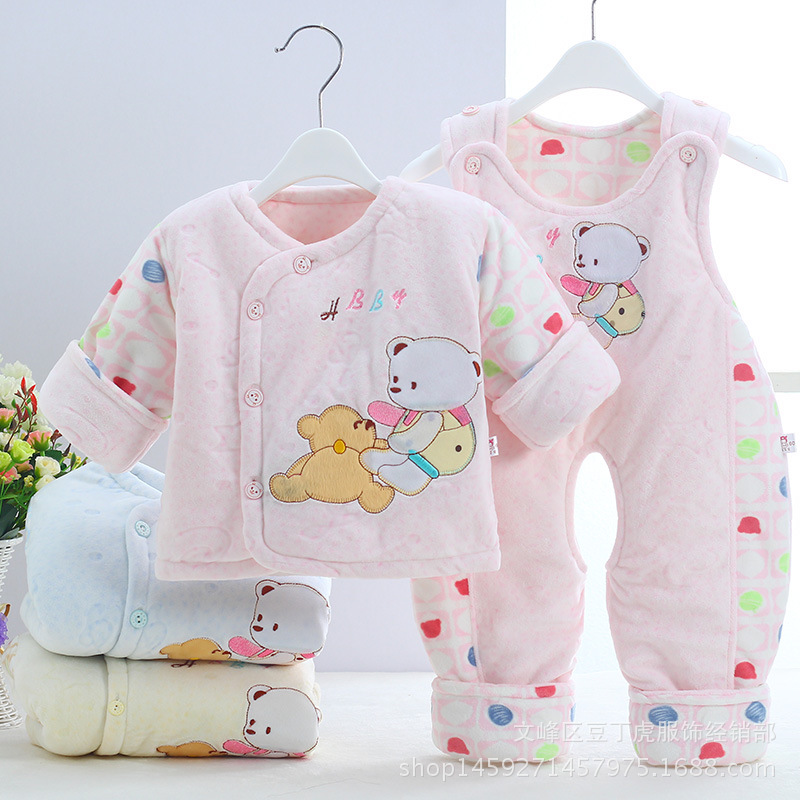 冬季童裝加厚保暖兒童棉衣套裝嬰樂絨寶寶棉襖嬰兒棉服棉褲二件套批發・進口・工廠・代買・代購