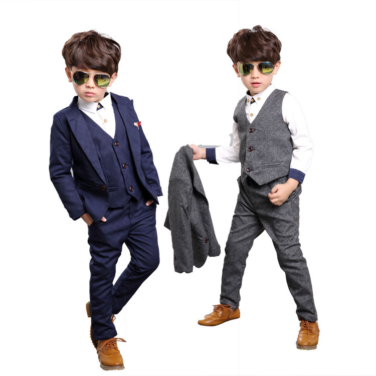 男童西裝2016冬款 兒童加絨 加棉 西服套裝韓版花童禮服三件套工廠,批發,進口,代購