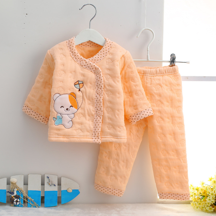 新款可愛寶寶薄棉衣二件套兒童春秋款套裝 新生兒外出 廠傢直銷工廠,批發,進口,代購