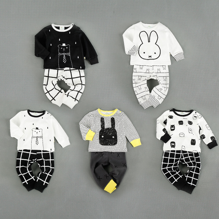 嬰童套裝 2016秋款卡通寶寶套裝嬰幼兒護肚2件套 秋季條紋童套裝工廠,批發,進口,代購