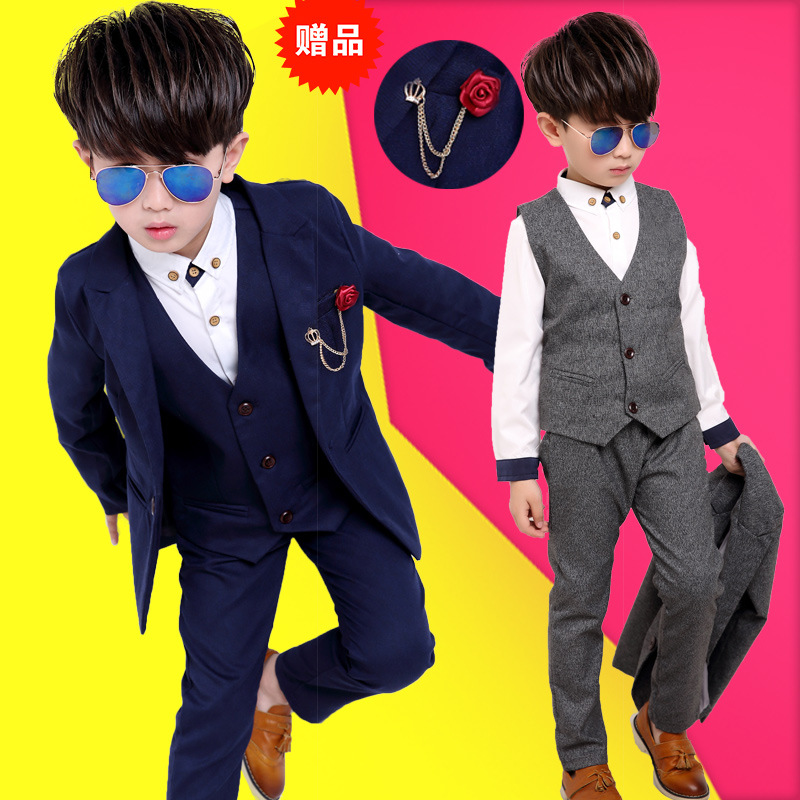廠傢批發2016秋新款花童禮服套裝男童西裝三件套韓版兒童演出服批發・進口・工廠・代買・代購