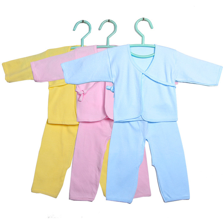 萌琪兒母嬰用品純棉純色內衣 胎衣寶寶內衣二件套新生兒內衣批發・進口・工廠・代買・代購