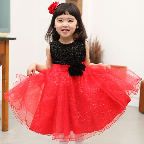 兒童婚紗禮服演出服蓬蓬裙生日宴會花童裝中式紅色禮服 一件代發工廠,批發,進口,代購