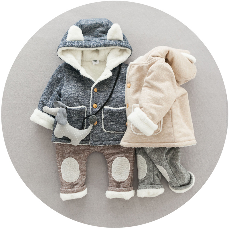 一件代發 寶貝真乖 韓國童裝 16冬季新品連帽口袋外套兩件套 潮批發・進口・工廠・代買・代購