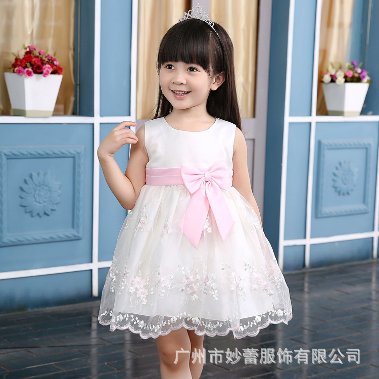 2015韓版兒童禮服女童公主裙蓬蓬裙花童禮服女童紗裙白色 809批發・進口・工廠・代買・代購