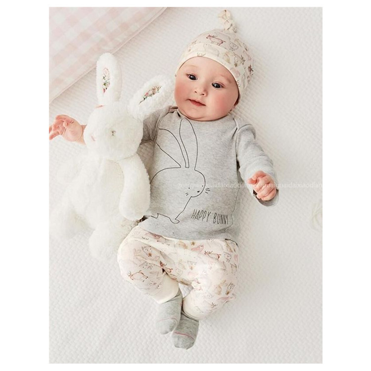 2016新款外貿童裝批發 嬰幼兒小童純棉傢居服3件套裝小兔套裝批發・進口・工廠・代買・代購