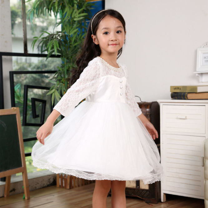 2015秋季新品韓版童裝女童演出服童裝公主裙兒童白色蓬蓬裙工廠,批發,進口,代購
