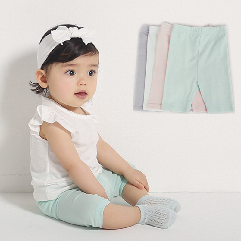 2016新款 韓國嬰幼兒童寶寶夏季純棉短褲 素色輕薄休閒五分內搭褲工廠,批發,進口,代購