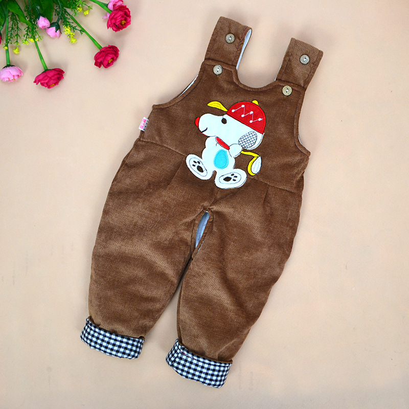 2016新款加大加厚冬季寶寶背帶棉褲1-2-2.5歲寶寶燈芯絨背帶褲工廠,批發,進口,代購