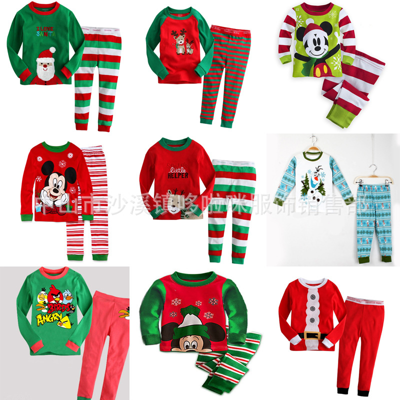 外貿聖誕新款兒童傢居服套裝  歐美男童女童長袖睡衣 聖誕節套裝工廠,批發,進口,代購