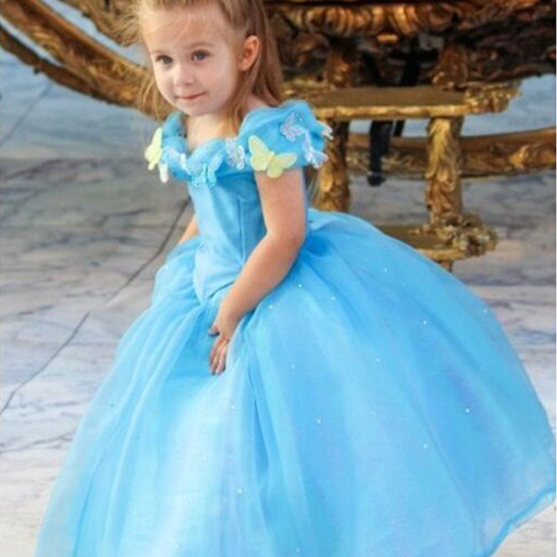 2015歐美外貿童裝爆款夏季灰姑娘cosplay女童連衣裙Cinderella工廠,批發,進口,代購