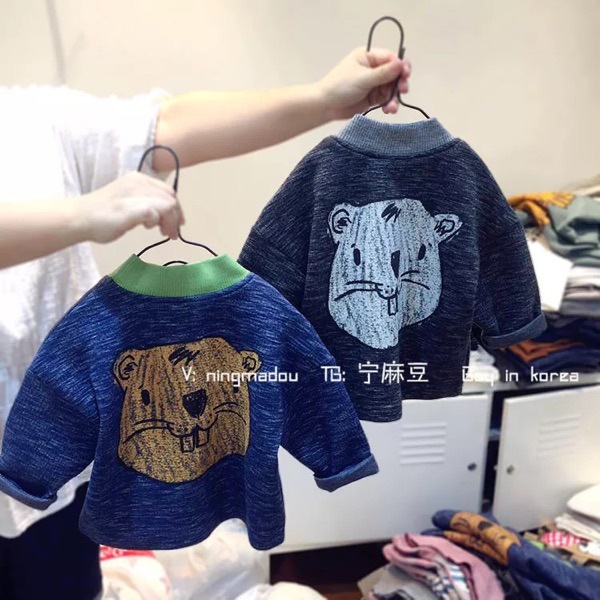 一森傢韓國定製加絨兒童外套土撥鼠風衣男秋冬復古休閒外套棉服批發・進口・工廠・代買・代購