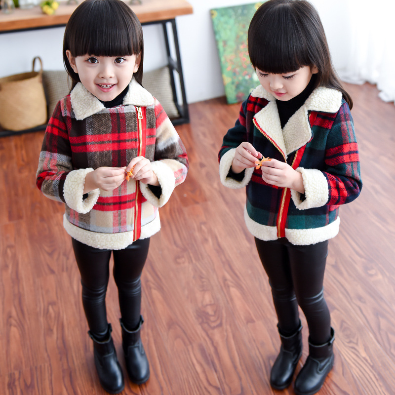 童裝2015冬季新款呢子外套 韓版女童謝拉鏈加厚襖 童裝一件代發批發・進口・工廠・代買・代購