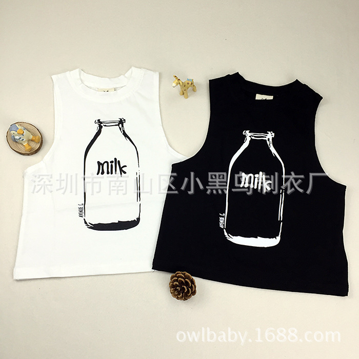 owlbaby歐美ins同款嬰兒寶寶奶瓶背心兒童夏季背心馬甲純棉 3款批發・進口・工廠・代買・代購