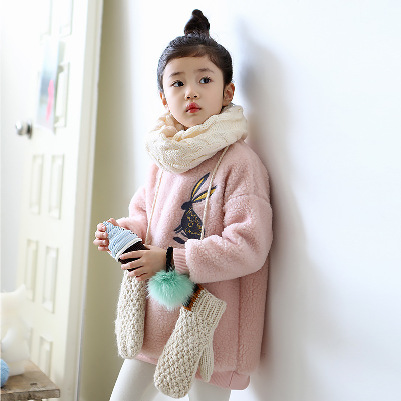 女童外套毛絨一件代發 中大童兒童上衣韓版保暖童裝 2016冬季新款批發・進口・工廠・代買・代購