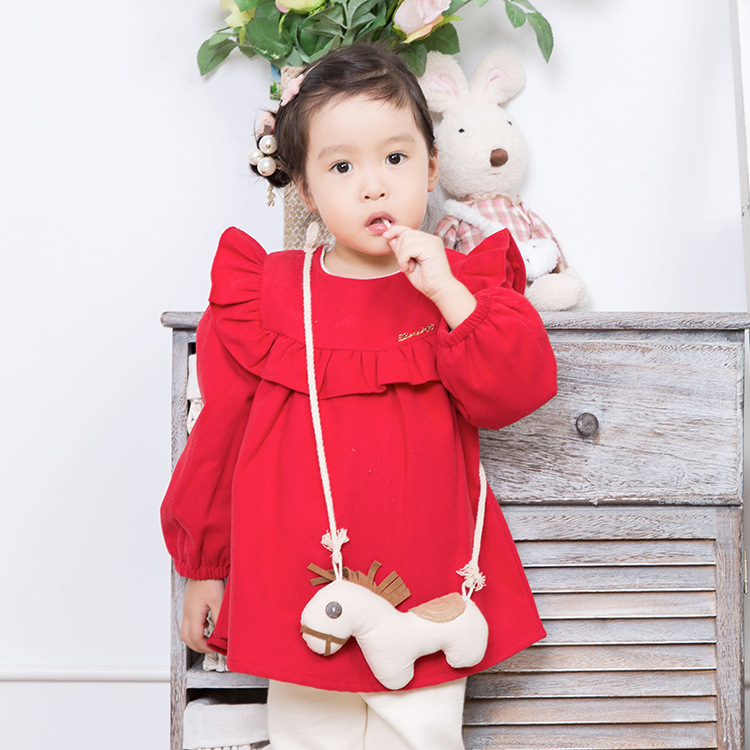 IDEA2016新款兒童外套 韓版可愛海馬斜跨配飾女童套頭純棉外套秋批發・進口・工廠・代買・代購