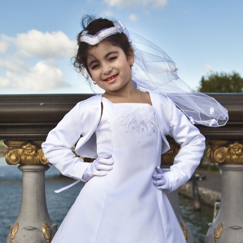 熱銷2016新款緞佈兒童長袖外套白色短款2-14歲婚禮花童小外套批發批發・進口・工廠・代買・代購