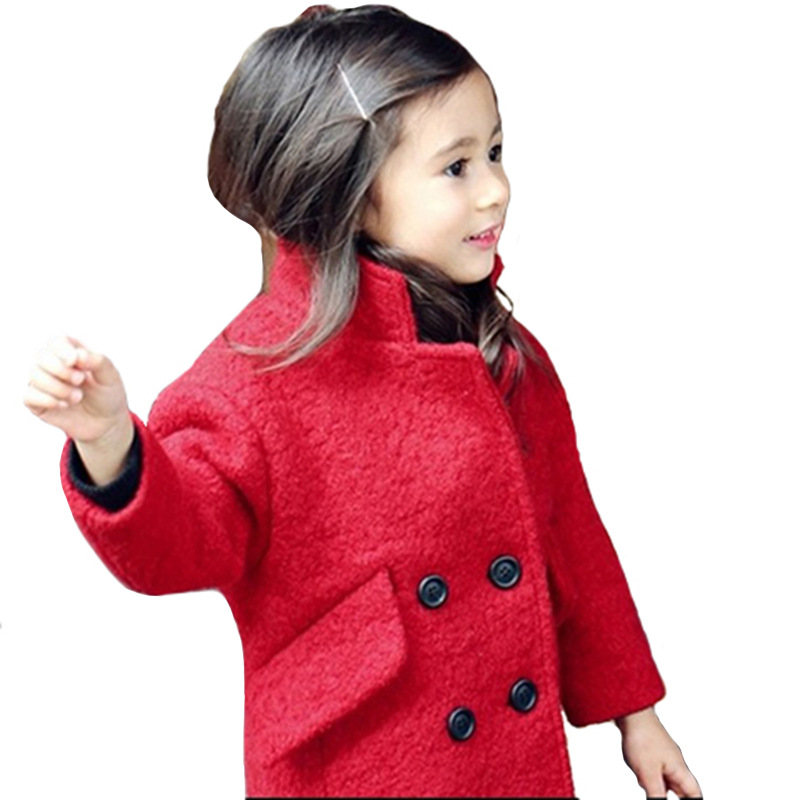 童裝2016冬款韓版女童呢大衣中長款加絨毛呢寶寶外套一件代發工廠,批發,進口,代購