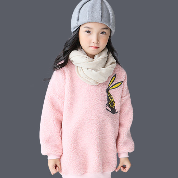 女童衛衣長袖2016冬季爆款中大童羊羔絨衛衣韓版卡通童裝工廠,批發,進口,代購