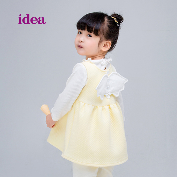 idea2017年春季新款兒童裙 時尚韓版娃娃領天使的翅膀女童公主裙批發・進口・工廠・代買・代購